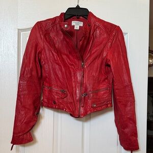 Lucky Brand Red Leather Jacket for Women